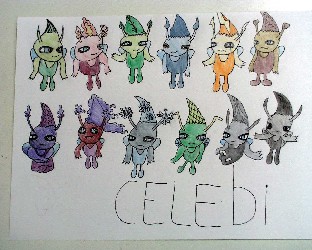 Verschillende vormen van Celebi, door Hefkodos